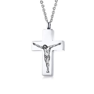 Jesus Cross Religie Geloof Christelijke Crematie Gedenkteken Urn Hanger Ketting voor As Keepsake Funeral Casket Sieraden