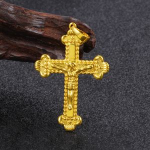 Jezus Crucifix hanger ketting 18k geel goud gevuld mode dames heren kruis hanger ketting geschenk