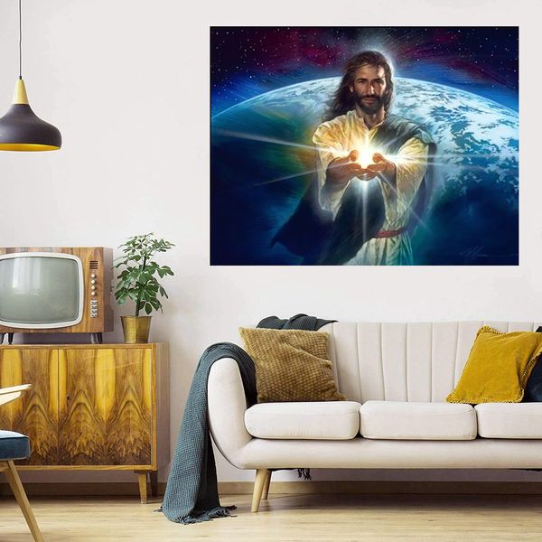 Jésus lumière du monde énorme peinture à l'huile sur toile à la maison décor à la maison Headcrafts / HD Imprimer Mur Art Pictures personnalisation est acceptable 21061335