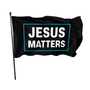 Jesus Matters - Drapeaux chrétiens de 3x5 pieds, bannières en polyester 100D, décoration intérieure et extérieure, couleurs vives de haute qualité avec deux œillets en laiton