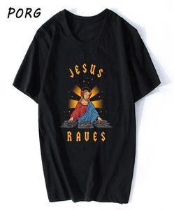 Jésus raves imprimer des hommes décontractés t-shirts mode harajuku tshirt personnalisé tshirt à manches courtes punk oversize 039s 2107069736227
