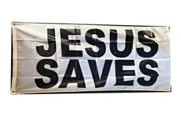 Jésus sauve le drapeau vif couleur UV Fade résistante 3x5ft 150x90cm bannière de décoration à double cousée 90x150cm Impression numérique entièrement 7026986