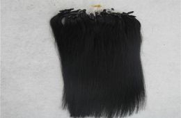 Extensions de cheveux humains lisses noir jais, Micro boucle, 100G, Extensions de cheveux Remy micro-perles, 1gstrand, Micro Link, Extensions de cheveux humains6879609