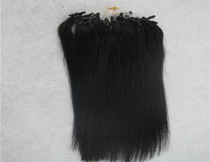 Jet Black Straight Micro Loop Ring Hair Extension 100g Remy Micro Bead Hair Extensions 1GSTRAND Micro Link Human Hair Extensions6267137