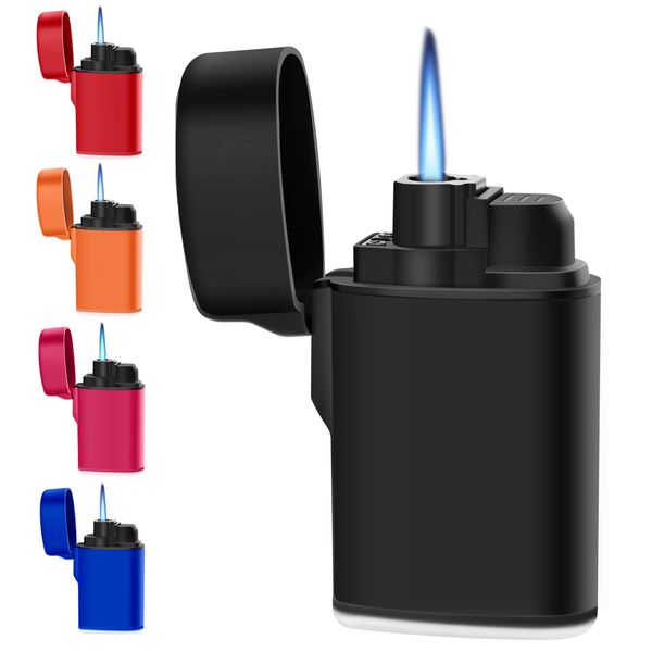 Briquet torche à Jet coupe-vent rechargeable, flamme bleue, briquet à gaz Butane, Mini allume-cigare