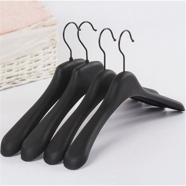 Jetdio Percha de ropa de plástico con hombros anchos y gruesos negros para abrigos, chaquetas y pieles, lote de 10 piezas T2002112797