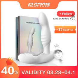 JEUSN Anale plug vibrator sexy speelgoed voor man homo prostaatstimulator draadloze draagbare siliconen verwarmde masturbator massager