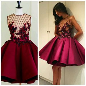 Jewel Lace Applique A Line Sleeveless Pearls Charming Evening Gowns Short Skirt Homecoming Dresses Cocktail Dresses