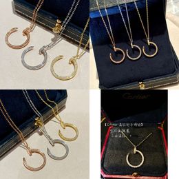 Bijoux Designer Diamond Juste Circle Cercle Pendant Classic For Women Long Chain Titanium Sier Gold Pated with Box Qualité d'origine