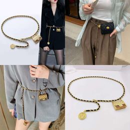 Jewelery Designer Fashion Cinturón vintage para mujeres Long Gold Chaist Cints Mini bolso para accesorio de mujeres con calidad original de caja