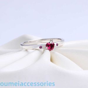 sieraden Ontwerper Pandoraring Dora's Band Ringen Zhaolaiyuan S925 Zilveren Ring hartvormige roze rode ring modieuze en frisse stijl
