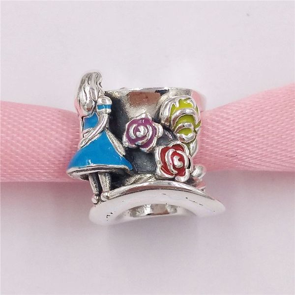 Joyas Disny Alic en el país de las maravillas The Mad Hatter Tea Party 925 kits de plata esterlina Fit Pandora style Bead Charm Bracelets DIY Jewelry Gift brazalete cadena 799348C01