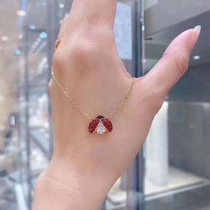 Sieraden Swarovskis kettingontwerper Women originele kwaliteit luxe mode kloppende hart zeven Ladybug ketting vrouwelijk element kristal Ladybug kraagketen