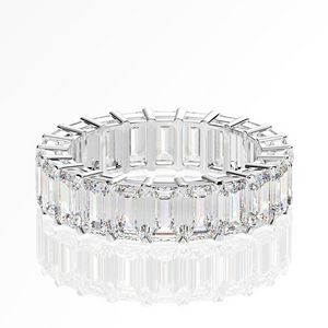 Sieraden 1 rij Cubic Zirconia Baguette Emerald Cut Diamond Engagement Trouwring