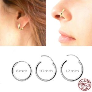 Sieraden 10 stks/perceel 925 Sterling zilveren segment hoepel neu ring septum klikkliker tragus kraakbeenoor piercing 8 mm 10 mm 12 mm