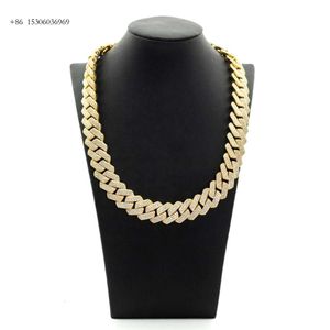Sieraden 15 mm 3row sterling Sier Iced Out Diamond Hip Hop Jewelry Cuban Link Chain