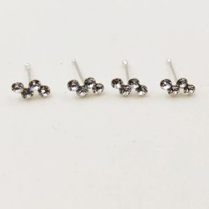 Bijoux 20pcs / lot 925 STERLING NEZ NEZ STAD CLART CRISAL BALL END NARIZ Piercing Body Bijoux