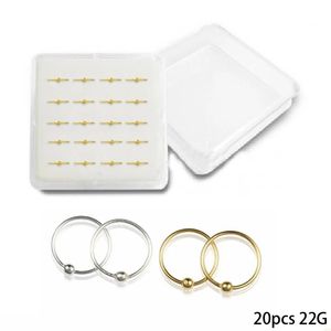 Sieraden 20 Stuks Neus Hoop Ring 925 Sterling Zilveren Neusring 22G Nariz septum tragus helix daith Oor Hoop piercing sieraden 6mm 8mm10mm