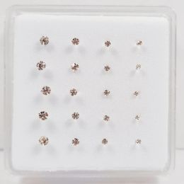 Bijoux 925 argent sterling 1,5 mm 2 mm 2,5 mm 3 mm Taille mixte étalon clair cristal épingle nasme os minuscule nariz bijoux de piercing 20pcs / pack