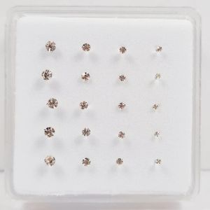 Sieraden 925 Sterling zilver 1,5 mm 2mm 2,5 mm 3 mm gemengde grootte neusstudie helder kristalneus pin been kleine nariz piercing sieraden 20 stks/pack