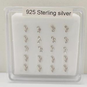 Sieraden 925 Sterling zilveren kristal neus Stud mode indische neus piercing lichaam sieraden 20 stks/pak