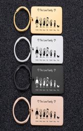 Sieradenaccessoires Aangepaste sieraden Customized Key Chains Family Love Cute Keychain heeft de Smith -familie gegraveerd voor ouders ChildR7111373