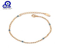 Sieradenaccessoires mode sieradenketten Lucky Eye Blue Turkish Evil Eye Anklet Gold Silver Color Bead Foot Chain Enkle Bracelet1706894