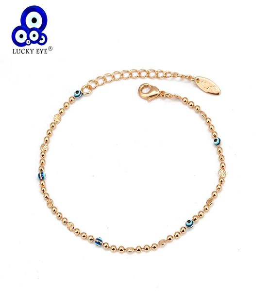 Accessoires de bijoux mode bijouxantes chanceux Bleu Turkish Evil Eye cheville or Silver Color Perle Perge Chaîne de cheville Bracelet6341174