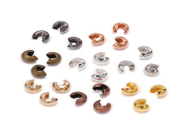 Bijoux Accessoires Bijoux MakingJewelry Finages Composants 50100pcslot Copper Round Covers Crimp End Beads dia 3 4 5 mm stopp8689442