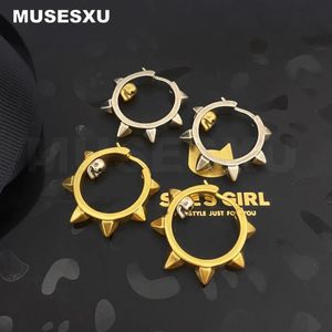 Accessoires de bijoux, marque de luxe, tête de crâne, Impact Punk, boucle d'oreille en métal double couleur, matériel pour femmes et hommes, cadeaux de fête 231227