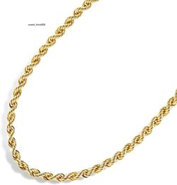 Jewelry Atelier Gold Chain Necklace Series -14K Pure Gold Filled Rope Chain Necklace Convient aux hommes et aux femmes Différentes tailles (2,1 mm 2,7 mm ou 3,8 mm) Métal