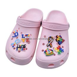 Bijoux autistique Sensory slog charmes chaussures jibitz charme chaussures décoration broches obstruments boutons gouttes livraison bébé enfants accessoires de maternité dhhjo