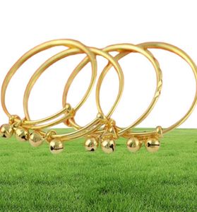 Sieraden Baby Bells Bracelet armband 24K Geel Gold Color Bangles armband voor baby's kinderen 2625165