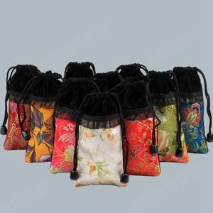 Sieraden Tassen Mini Herbruikbare Pouch Handgemaakte Stof Trekkoord Gift Opbergtas Chinese Zijde Brocade Pouches