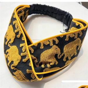 Bijoux Bandanas Designer Cross Bandeau Pour Femmes Mode Filles Éléphant Stberry Bee Imprimé Bandes De Cheveux Dames Fille Rétro Turban Tête Dhvil