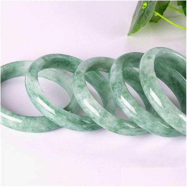 Bijoux Brangle authentique 5664 mm Bracelet Jadeite Jade Green Real Natural A Jadebangle Drop Livil