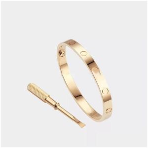 Sieraden Bangle Goud Heren Armbanden Designer Bangles Liefde Armband Titanium Staal Sier Rose Armbanden Vrouwen Mannen Schroef Schroevendraaier Jewelr Dhql1