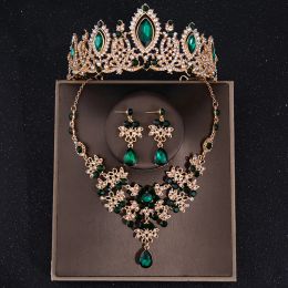 Bijoux baroque Green Crystal Bridal Jewelry Sett