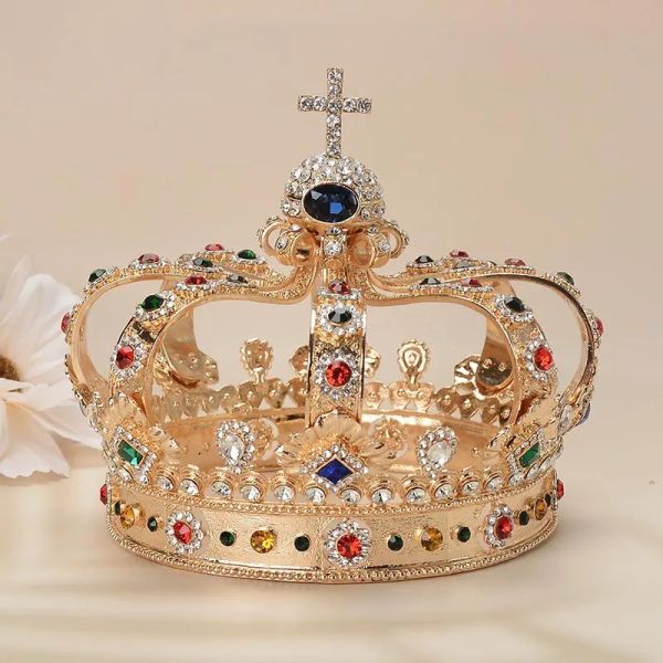 Bijoux baroque Royal Cross Royale colorée couronne de couronne de fête