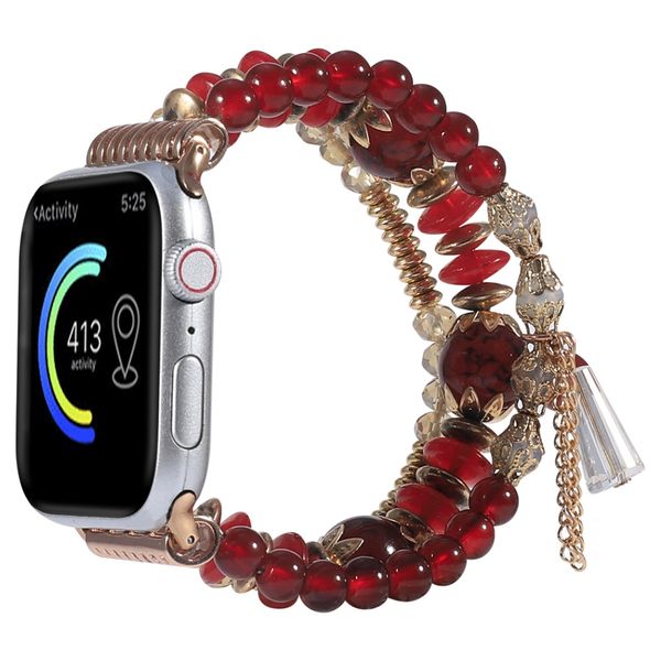 Correa con cuentas de joyería para Apple Watch Ultra 49mm 8 7 45mm 41mm 6 5 4 SE 44mm 40mm reloj inteligente para mujer iwatch Series 3 42mm 38mm banda