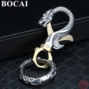 Bijoux BOCAI S925 pendentif en argent Sterling mode classique dominateur Thai argent Dragon porte-clés Argentum bijoux livraison gratuite