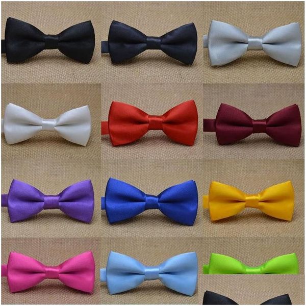 Bijoux Bow Ties AessoriesClassic Kid Bowtie Garçons Grils Bébé Enfants Cravate Mode 25 Couleur Unie Menthe Rouge Noir Blanc Vert Animaux Dr Dr Dhwbm