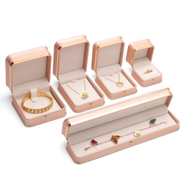 Boîte à bijoux en cuir PU étui cadeau bague collier Bracelet pendentif bijoux boîtes de rangement organisateur pour proposition anniversaire de mariage