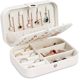 Sieradendoos pu lederen ketting ring opbergdozen verpakkingsdisplay case Organisator voor thuisreizen vrouwen meisjes