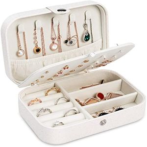 Caja de joyería de cuero PU collar anillo cajas de almacenamiento embalaje vitrina organizador para viaje en casa mujeres niñas