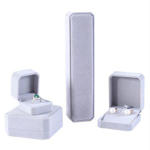 Caja de joyería de terciopelo, anillo, pendientes, pulsera, collar, estuche de joyería, pulsera, colgante, organizador, soporte, Cajas de embalaje de regalo