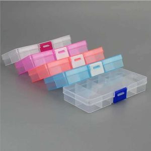 Sieradenboxen 10 slots (verstelbaar) Plastic juwelenbox opbergdoos ambachtelijke sieraden organisator kralen diy sieraden maken Joyero organisator Z28