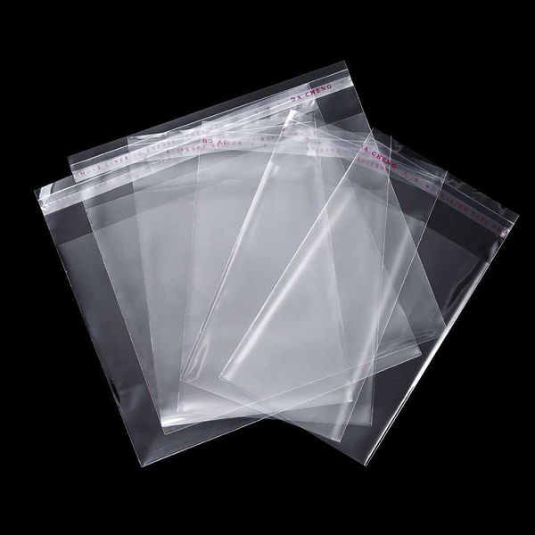 Boîtes de bijoux 100 pièces / lot transparent auto-adhésifs sacs d'étanchéité des sacs en verre en plastique sacs et sacs d'emballage de bijoux