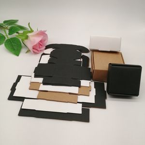 Sieraden Dozen 100 stuks Zwart Wit Kraftpapier Doos voor Verpakking Oorbel Jewlery Gift Kartonnen Diy Display Opslag Verpakking 230609