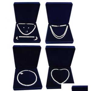 Boîtes à bijoux 19x19x4cm Veet Box Collier Cadeau Affichage Haute Qualité Couleur Bleue Plus de styles pour le choix Drop Livraison Emballage Dhgux